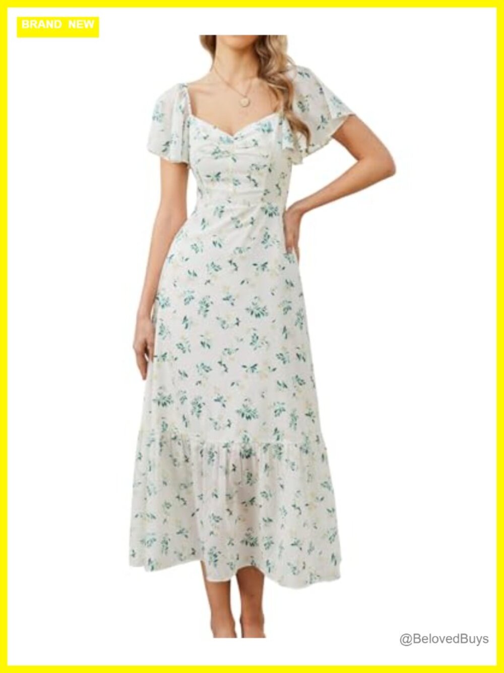 Women's Floral Maxi Dress Flowy A-Line Wedding Guest Bridal Shower